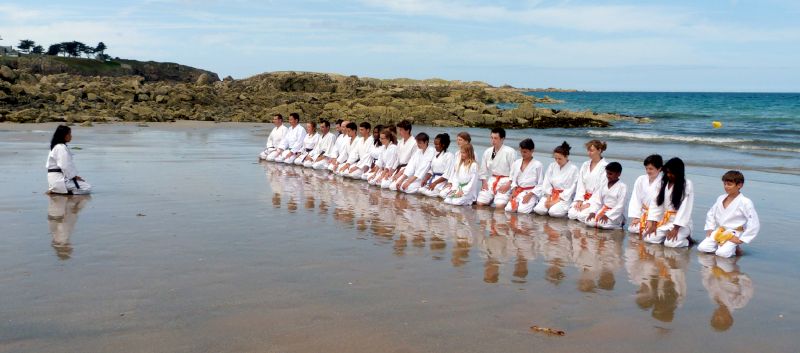 Étirements en groupe